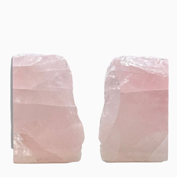 Natural Crystal Bookends, Rose Quartz, Natural Characteristics, Pink Decor (BA) - Picture 4 of 10